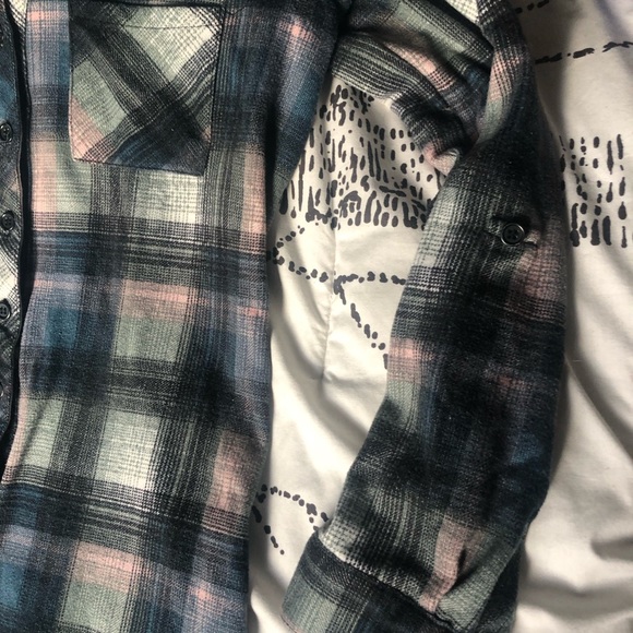 WAREHOUSE | Navy, Teal & Pink Plaided | Buttons down Shirt | XS - Picture 6 of 6